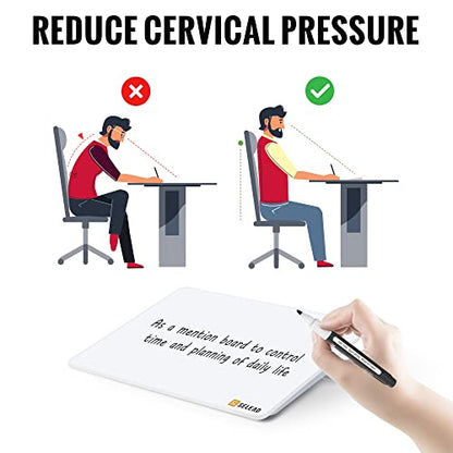 SELEAD Small Dry Erase White Board - 8"x6" Handheld Desktop Glass Clipboard