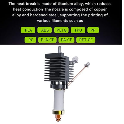 Creality K2 Plus Ceramic Heating Block Kit, 3D Printer 350℃ High Temperature Resistance Heating Block Kit with Heat Sink and Quick Swap Nozzle for K2 Plus - style: K2 Plus