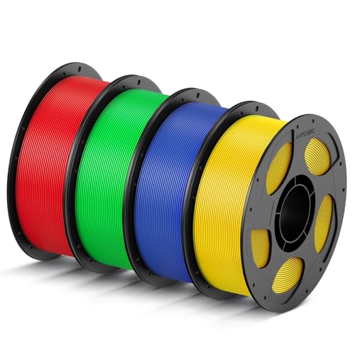 ANYCUBIC High Speed 3D Printer Filament 1.75mm Bundle, Rapid PLA Filament with High Prints Quality, Dimensional Accuracy +/- 0.02mm, 1KG Reusable Spool, 4KG Red + Green + Blue + Yellow - color: 4*1kg (Red + Green + Blue + Yellow)