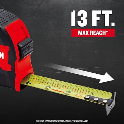 CRAFTSMAN 30-ft Tape Measure with Fraction Markings, Retractable (CMHT37445S) - size: (Pack of 1)