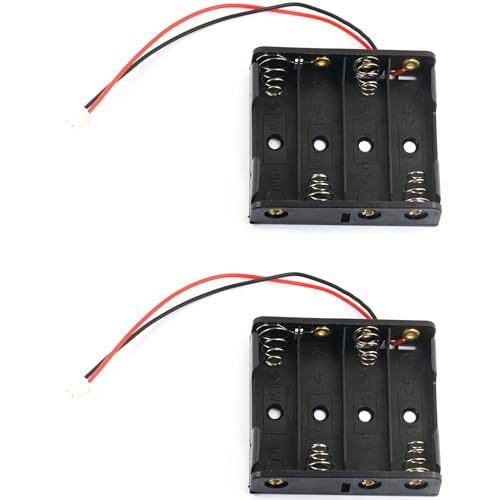 2pcs 4X 1.5V 4 AA Battery Holder with XH 2.54mm Connector 6V 4AA Battery Holder with Wire Leads