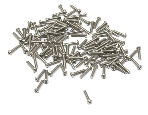 iexcell 100 Pcs M2 x 10mm Thread Pitch 0.4 mm Stainless Steel 304 Hex Socket Button Head Cap Screws Bolts Kit - size: M2 x 10mm