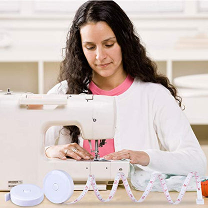 12 Pack Soft Retractable Measuring Tape - Tape Measure for Body Measuring Metric Tape Measure Double Scale for Body Fabric Sewing Tailor Cloth Knitting Home Craft Measurements - color: 12 Pack White