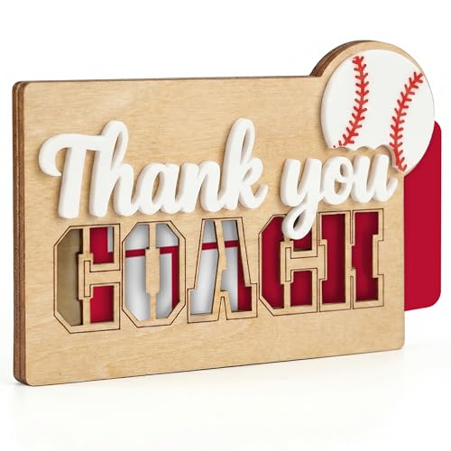 Thanks Baseball Coach Card Holder Great for Basketball Holders Featuring - color: Brown Baseball