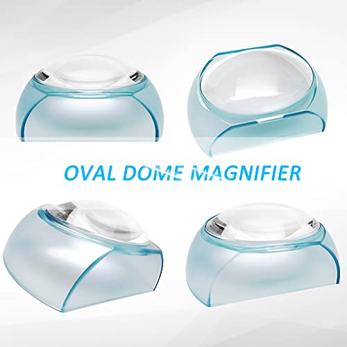 MAGDEPO 5X Desktop Dome Magnifier Paperweight 3 inch Magnifying Glass Optical Oval Acrylic Lens for Seniors with Low Vision or People Reading Books, Bible, Newspaper, Maps, Fine Print, Coins, Stamps - size: 3.3" x 2.6"