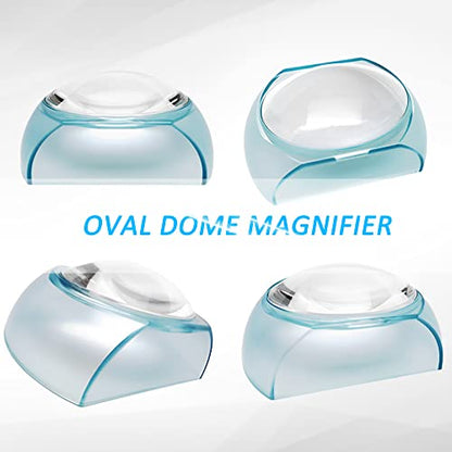 MAGDEPO 5X Desktop Dome Magnifier Paperweight 3 inch Magnifying Glass Optical Oval Acrylic Lens for Seniors with Low Vision or People Reading Books, Bible, Newspaper, Maps, Fine Print, Coins, Stamps - size: 3.3" x 2.6"