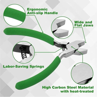 SPEEDWOX 5 Inch Short Flat Nose Pliers for Jewelry Making - Smooth Jaw Spring Loaded Pliers with Comfort Grip, Wire Bending Wrapping Straightening Tool & Beading Craft DIY Projects - style: Short Flat Jaw