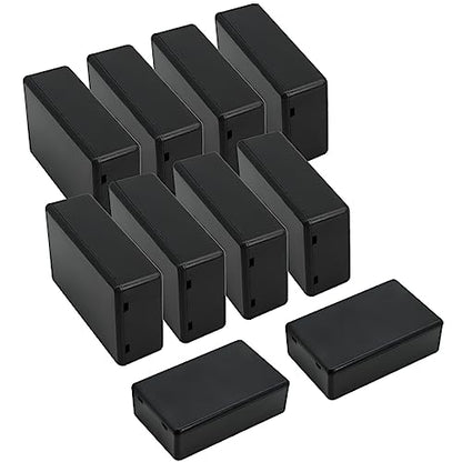 LeMotech Project Box 10 Pieces ABS Plastic Electrical Project Case Small Junction Box for Electronics Black 3.1 x 2.0 x 1.0 inch (80 x 50x 26 mm) - size: 3.1" x 2.0" x 1.0"(10pc)