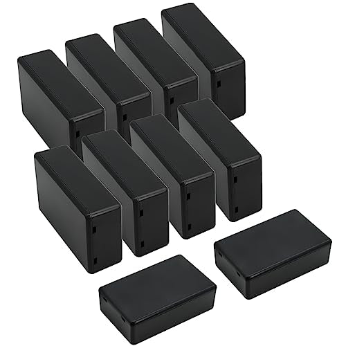 LeMotech Project Box 10 Pieces ABS Plastic Electrical Project Case Small Junction Box for Electronics Black 3.1 x 2.0 x 1.0 inch (80 x 50x 26 mm) - size: 3.1" x 2.0" x 1.0"(10pc)