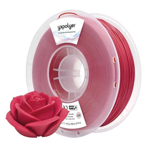 YXPOLYER PLA Plus 3D Printer Filament Food Grade PLA+ Rose Red - color: Light Red