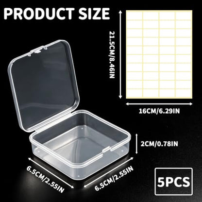 4PCS Small Plastic Box Small Storage Containers Clear Mini Case with Lid