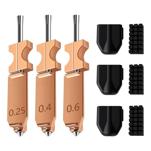 Nozzle Kit for Flashforge AD5X, 0.25mm / 0.4mm / 0.6mm Nozzles with Silicone Socks & Nozzle Wipers, 3D Printer Accessories - color: 0.25/0.4/0.6 mm