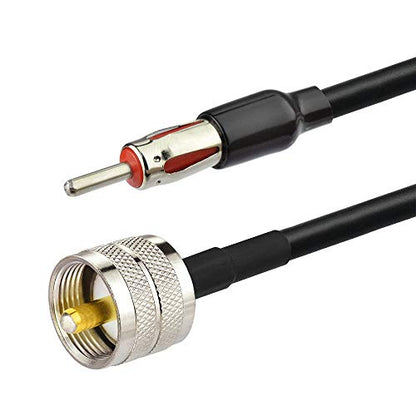 Eightwood PL259 to AM/FM Adapter Kit, UHF Male to DIN Male/Female Cable