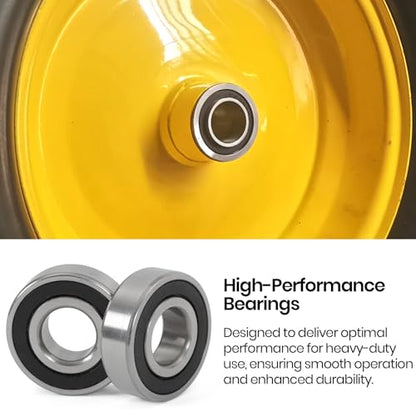 (4-Pack) 5/8" Bearings Carbon Steel - ID 5/8" x OD 1-3/8" Applicable Lawn Mower, Wheelbarrows, Carts and Hand Trucks Wheel Bearings Replacement - size: 5/8" Hole