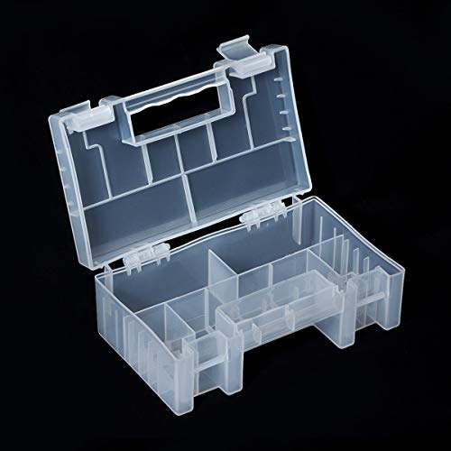 AA AAA Battery Storage Box Organizer Holder Portable Clear Plastic Case Container - Holds 20xAA+14xAAA Batteries - size: 20xAA + 14xAAA