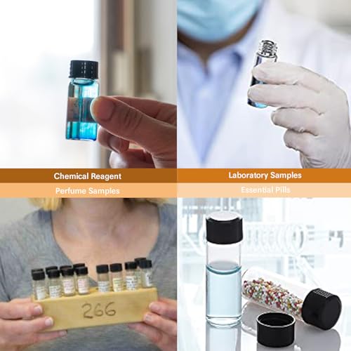 ALWSCI 100PCS 3ML Clear Tiny Glass Vials with Screw Caps - color: Clear Glass Sample Vial, size: 3ML 16*33MM