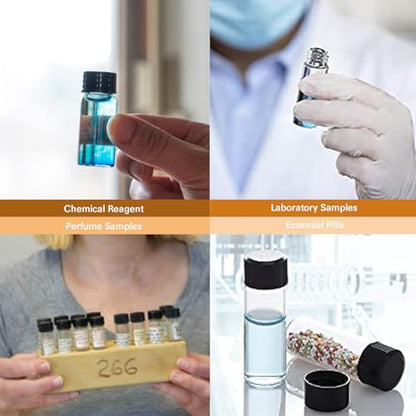 ALWSCI 100PCS 3ML Clear Tiny Glass Vials with Screw Caps - color: Clear Glass Sample Vial, size: 3ML 16*33MM