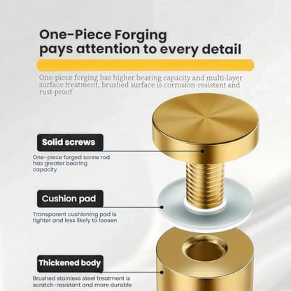 Sign Standoff Screws 3/4" x 1" Stainless Steel Stand Offs Wall Mounts Gold - color: Gold, size: 3/4x1 in