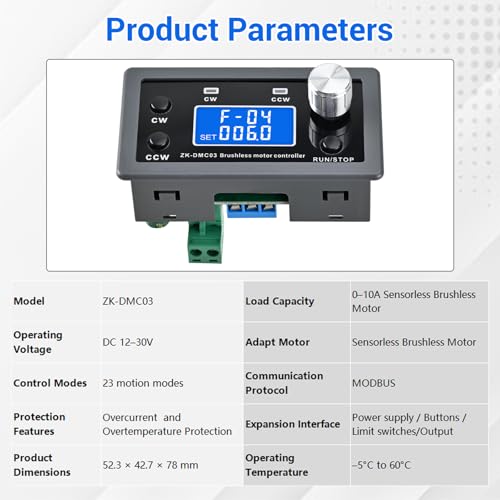 10-30V 10A Brushless DC Motor Speed Controller, 3-Phase BLDC Motor Driver