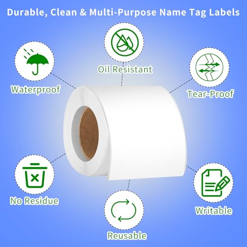 250pcs 3.5 x 2.25 Inch Blank Name Tag Stickers Removable Freezer Labels