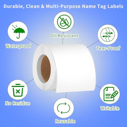 250pcs 3.5 x 2.25 Inch Blank Name Tag Stickers Removable Freezer Labels