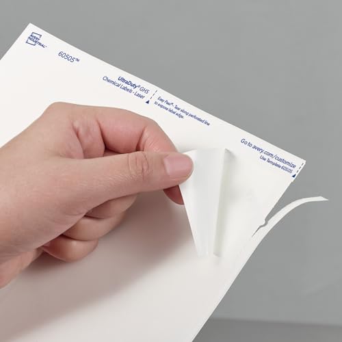 Avery UltraDuty GHS Chemical Labels for Laser Printers, Waterproof, UV Resistant, 2 x 4, 500 Pack (60505) - style: 500 labels