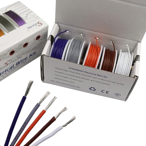 28 AWG Tinned Copper Wire Electric Wire kit 28 Gauge Hook Up Wire 300V Cables Electronic Stranded Wire Cable Industries Electrics DIY Box - color: Box-2, size: 28AWG