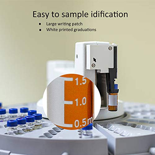 2ml Autosampler Vial, 9-425 HPLC/GC Sample Vials with Screw Caps, 100 PCS - color: Amber Vial & Red PTFE White Silicone Liner