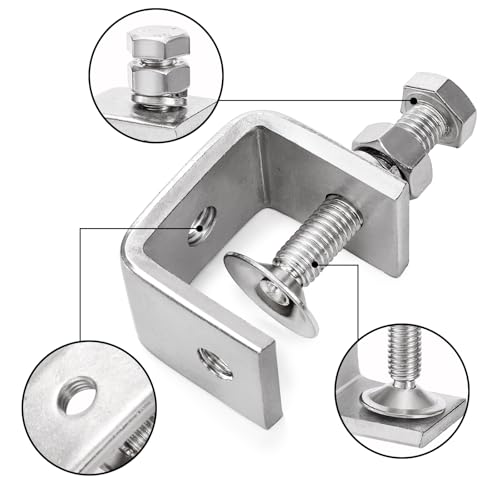 10 Pieces 304 Stainless Steel C-Clamps, 1 Inch