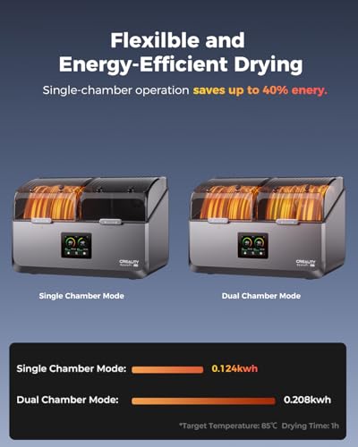Creality Space Pi X4 Filament Dryer, 4 Spools Filament Dry Box with Dual-Chamber Heated Storage, Max 85℃ Temerature, Independent Temperature Control for PLA, PETG, ABS, TPU, Nylon, ASA - size: Space PI X4