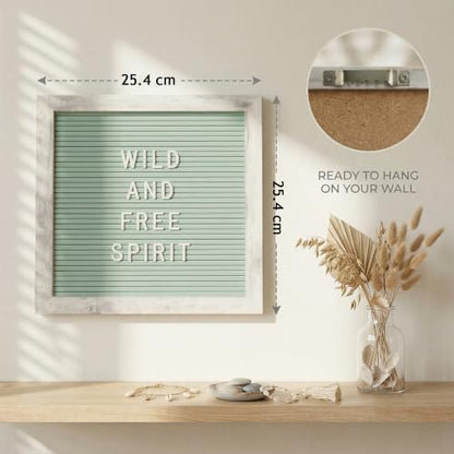 Rustic Turquoise Felt Letter Board 10x10 Inch, 336 Letters with Stand - color: Rustic Turquoise