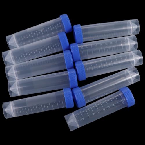 Centrifuge Tubes 10pcs 50ml Lab Analysis Bottles With Screw Cap Flat Bottom Laboratory Fittings With Scale Caps Pack Container
