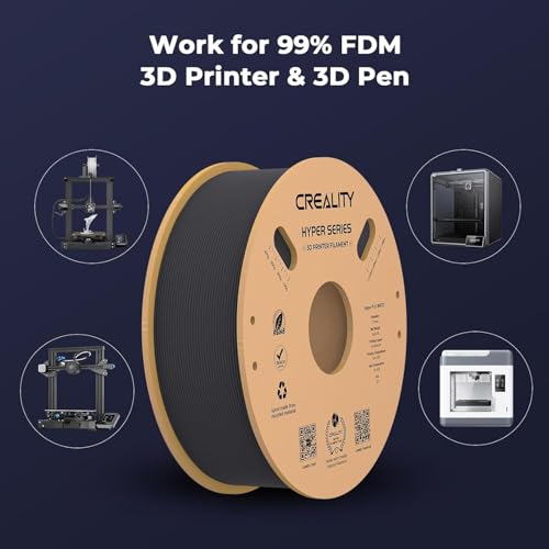Creality Hyper PLA Filament 1.75mm, High-Speed 3D Printing Filament Up to 600mm/s, ±0.02mm Accuracy, 3D Printing Filament Fits for Most FDM 3D Printers (White) - color: White