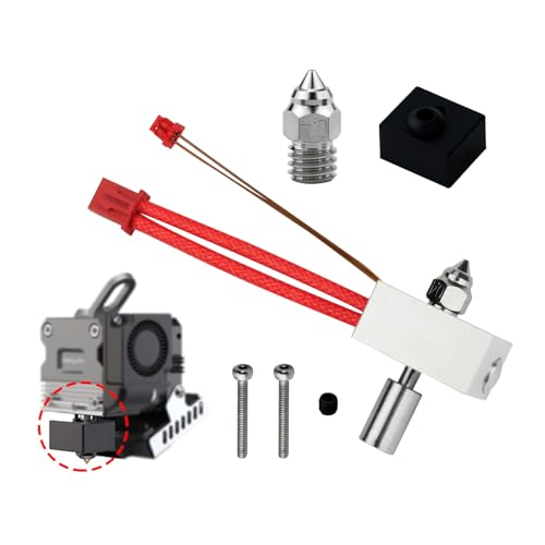 CR Official Sprite Extruder Heater Block Kit with Plated 0.4mm Nozzle High Temperature 300℃ Compatible with Ender 3 S1 Pro/Ender 3 S1/ CR10 Smart Pro, Titanium Heatbreak Plated Copper Nozzle - style: Sprite Extruder Heater Block Kit C