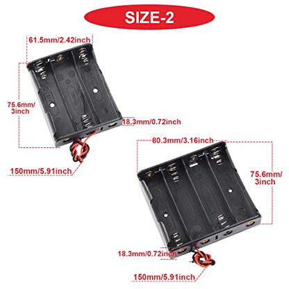 12Pack 18650 Battery Holder Bundle with Wires,3x1 18650 Battery Holder 3.7V,3x2 18650 Battery Holder 7.4V,3x3 18650 Battery Holder 11.1V,3x4 18650 Battery Holder 14.8V,with Leads,for DIY - color: B.1/2/3/4 18650 Battery Holder