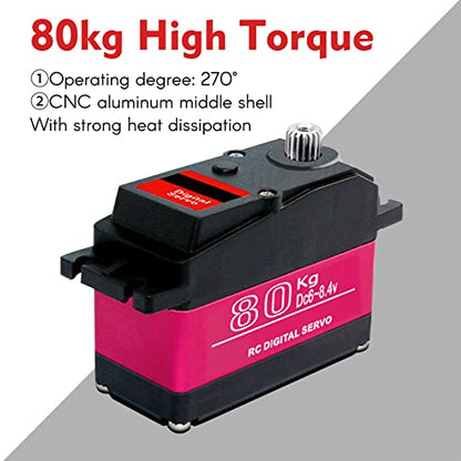 GoolRC 80kg Digital Servo 270?High Torque Servo Motor Metal Gear Waterproof for 1/5 HSP HPI RC Car Baja Car - size: 270 degree