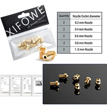 Nozzles 10 pcs 3D Printer Extruders Brass Nozzles - size: V5/V6 Brass, style: Part: Various Nozzles