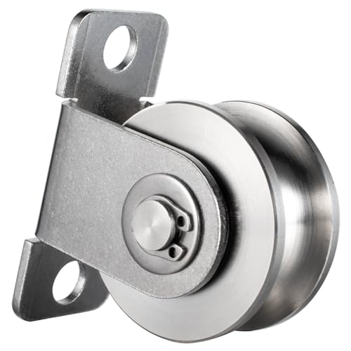 48mm Cable Pulley Wheel Wall Mount, Bearings Inside, Stainless Steel Rope Pulley for Pulley System, Sliding Gate 1Pcs - style: Pulley