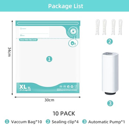 3D Printer Filament Storage Bags Vacuum Kit,10Pcs Bags with 1Automatic Pump - size: 30*34*10pcs