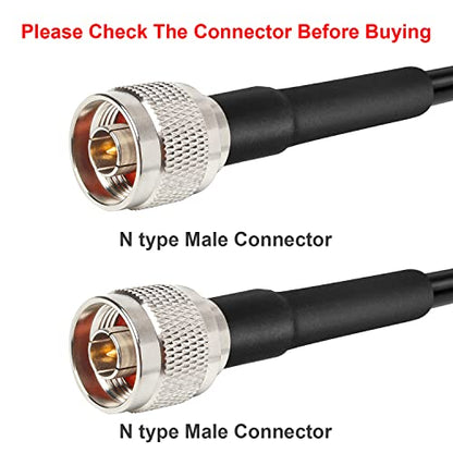 XRDS RF KMR240 10 ft, 50 Ohm Low Loss Coax N Male to N Male Connector Extension Cable for 3G/4G/5G/LTE/GPS/WiFi/RF/Ham/Radio to Antenna or Phone Signal Booster Use (Not for TV) - size: 10 FT