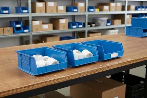 11" x 11" x 5" (3 Pack) Plastic Stackable Storage Bin, Hudson Blue - color: Hudson Blue, size: 3 Pack