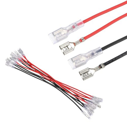MECCANIXITY 10pcs Double Head Female Spade Crimp Terminal 2.8mm 20cm Wires - size: 2.8mm, 20cm L