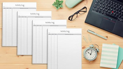 Better Office Products Activity Log Notepad, 8.5" x 11", Planning Note Pad, 50 Sheets, Daily Time Tracking Productivity Checklist Organizer,(4 Pack) - style: 4 Pack