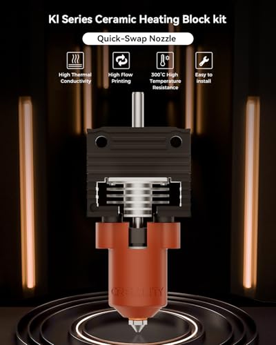 Creality Official K1 Max/K1C/K1 SE/K1 Ceramic Heating Block Kit, Unicorn Quick-swap Nozzle Kit, K1 Max High-Speed Printing Hotend Kit, Supports 300°C High Temperature (Old Terminal Without Buckle) - style: For K1C/K1/K1 Max