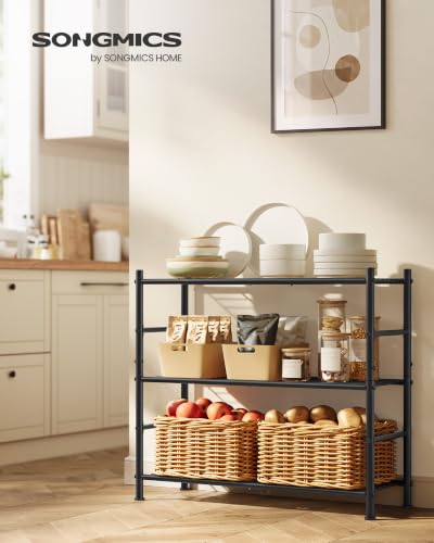 SONGMICS 3-Tier Storage Rack, Steel Wire Shelving Unit, Easy Assembly - size: 31.5"W, style: 3-Tier
