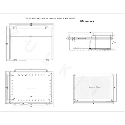 Zulkit Junction Box,IP67 Waterproof Electrical Box Hinged Clear Cover Stainless Steel Buckle Plastic Enclosure for Project w Mounting Plate Wall Bracket and 2 Cable Gland 15"x11"x5.1"/380x280x130mm - color: Clear Cover, size: 15"x11"x5.1"