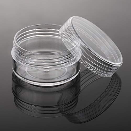 100 Count 10g Sample Jars with Lids Makeup Jars Plastic Lip Scrub Containers TSA Approved Cosmetic Containers for Traveling - Clear - color: Clear, size: 10g (100 Count)