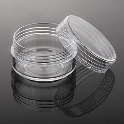 100 Count 10g Sample Jars with Lids Makeup Jars Plastic Lip Scrub Containers TSA Approved Cosmetic Containers for Traveling - Clear - color: Clear, size: 10g (100 Count)