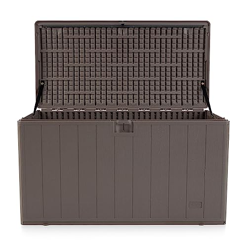 Plastic Development Group Deck Box, Standard Close, Driftwood, 105 Gal - color: Driftwood, size: 105 Gallon, Standard Closure