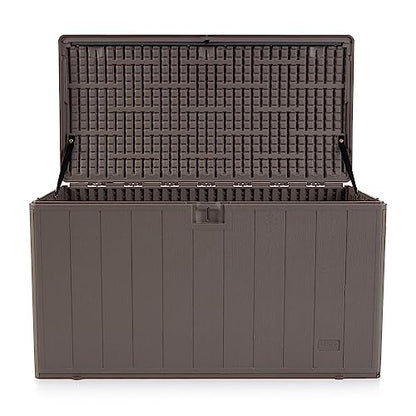 Plastic Development Group Deck Box, Standard Close, Driftwood, 105 Gal - color: Driftwood, size: 105 Gallon, Standard Closure